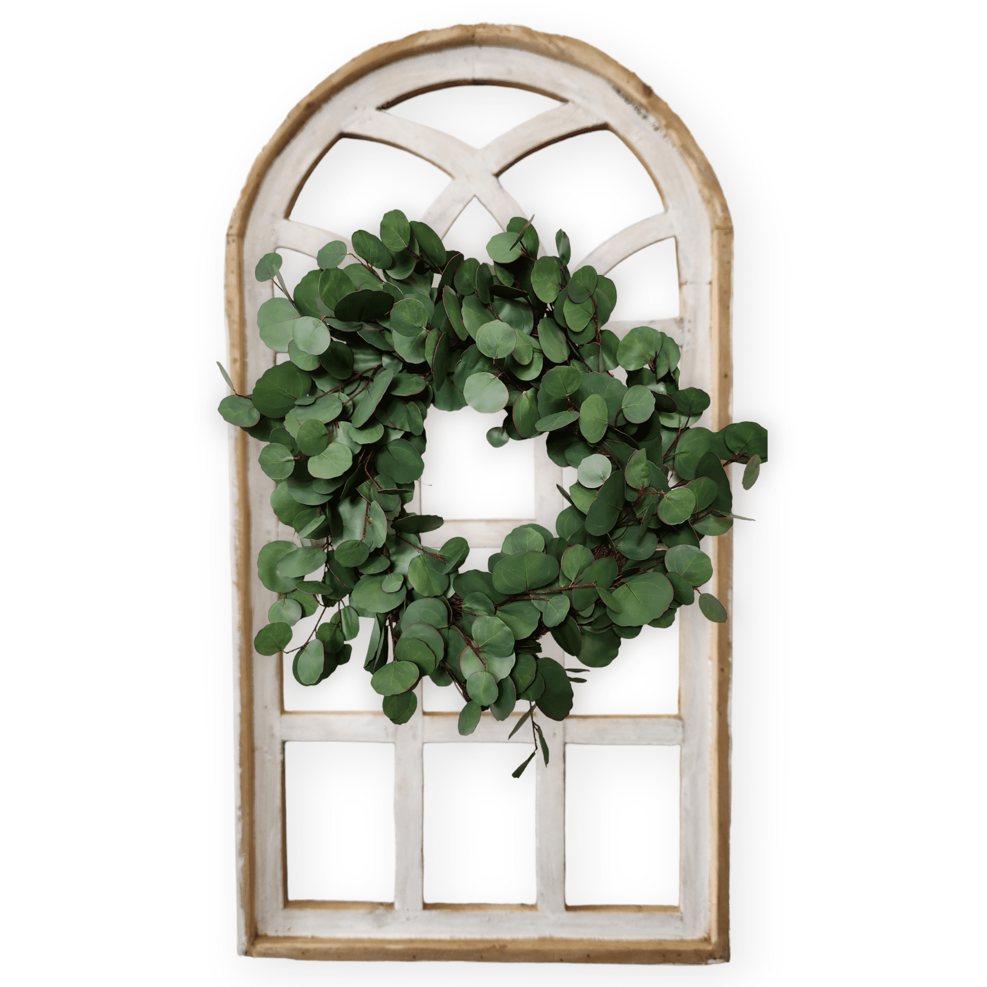 Farmhouse Wooden Wall Window Arch - The Paradise Fields Large Wood Window Frame 2 Sizes 44" and 48" - Paradise Fields + Wreaths wall windowsRanch Junkie
